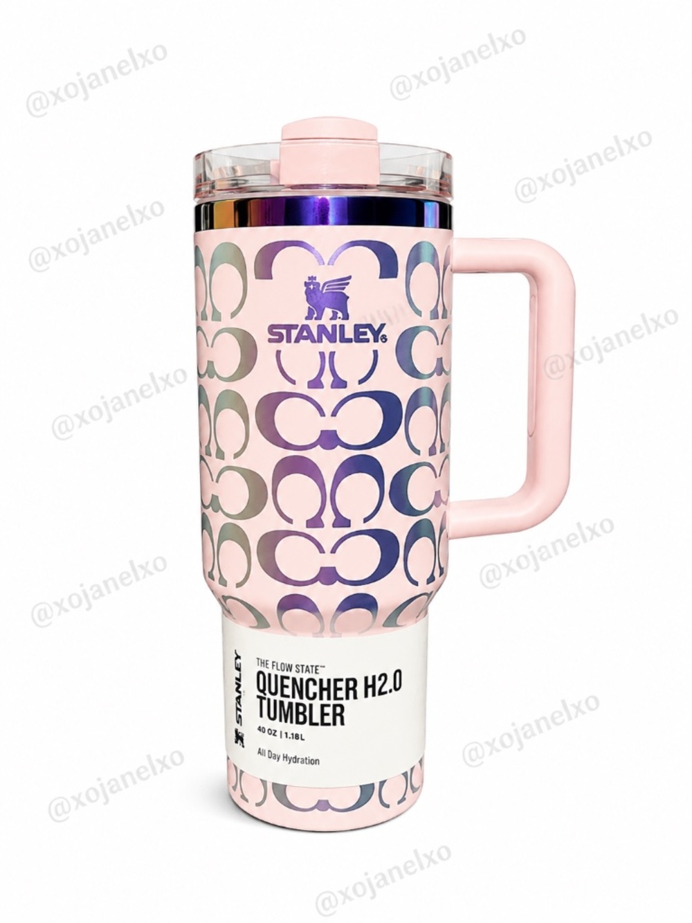 Stanley Pink Gold Patterned Coach Designer Tumbler New in Box